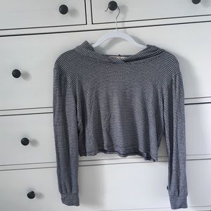 Cropped Gingham Hoodie